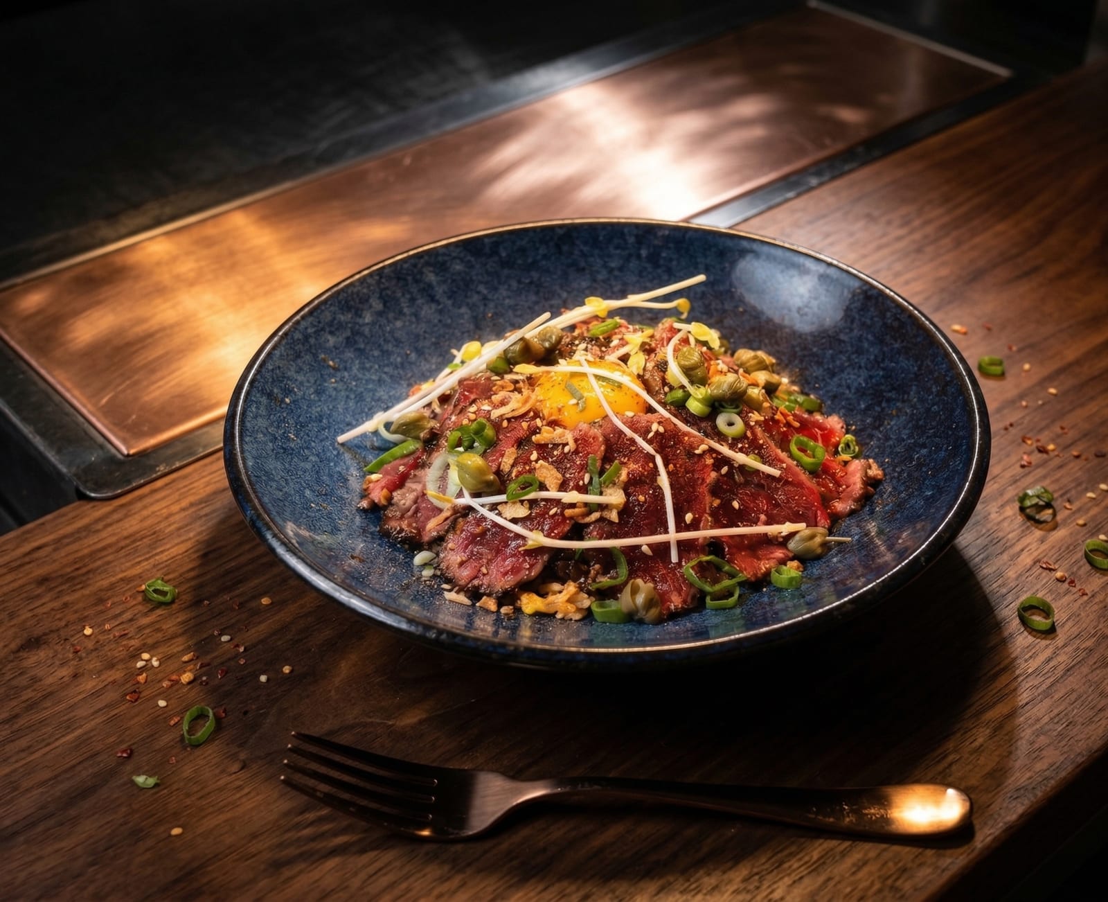Tataki de bœuf angus — spécialité du restaurant asiatique Chez Tang à Saran, près d'Orléans